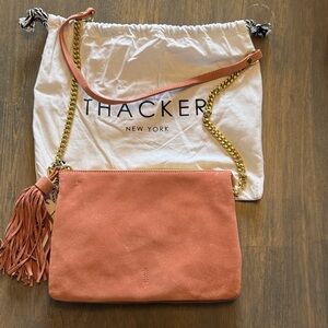 Thacker LadyBird Chain/Clutch in Blush Suede NWT